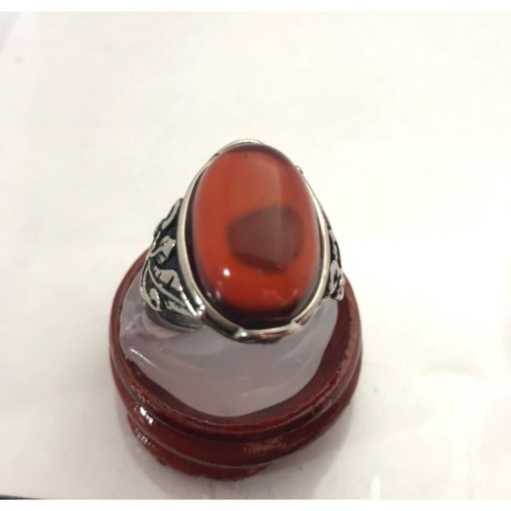 Gorgeous Blood Amber Ring - Adjustable